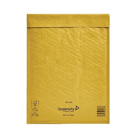 Mail Lite G/4 - Busta postale - 240 x 330 mm - rettangolare - estremità aperta - autoadesiva - pluriball - oro - A4