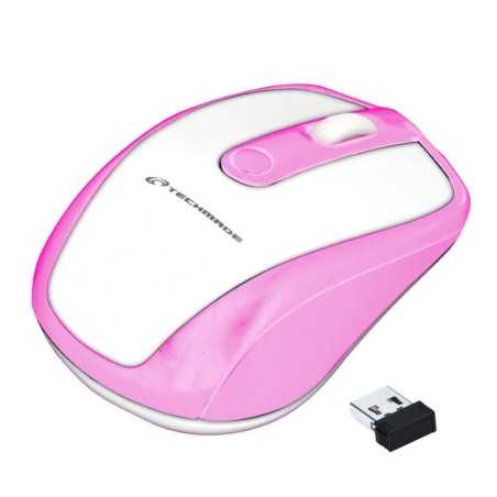 TECHMADE MOUSE OTTICO WI RELESS WHITE/PINK