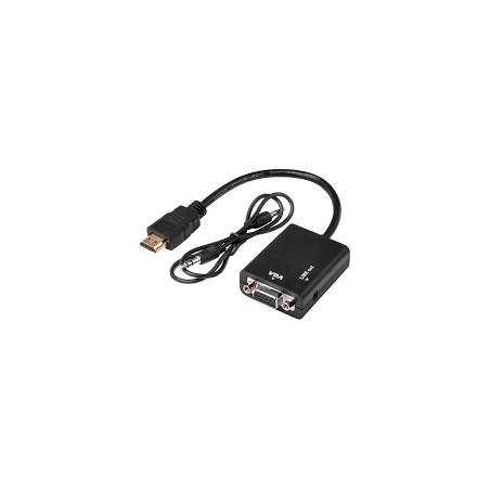 cavo convertitore video vga M - HDMI M + audio jack 3,5mm alimentato usb 1,5mt