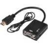 cavo convertitore video vga M - HDMI M + audio jack 3,5mm alimentato usb 1,5mt